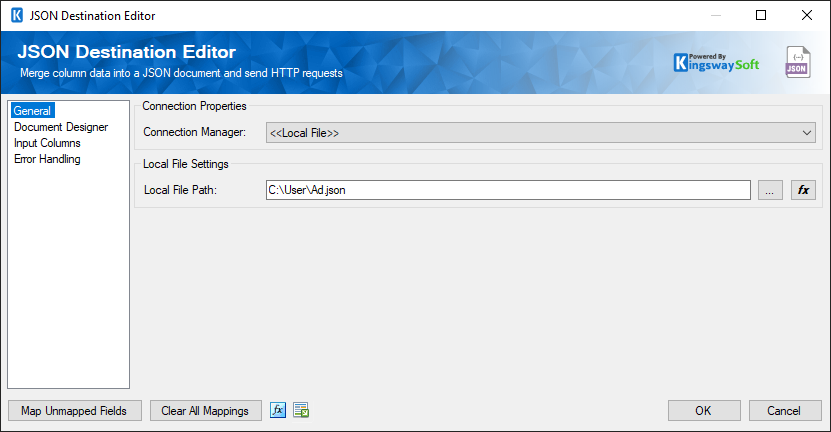 SSIS JSON Destination - Local File